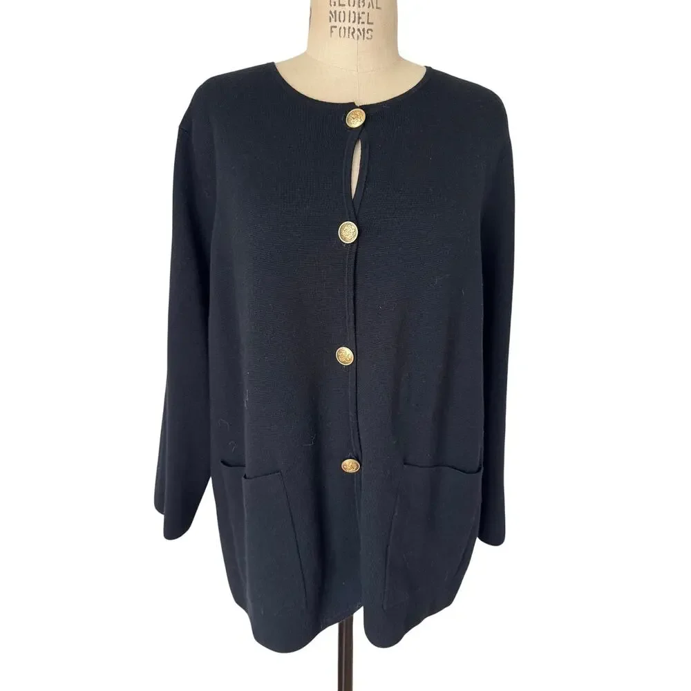 J.Crew Giselle Sweater-Blazer in Black Size Large